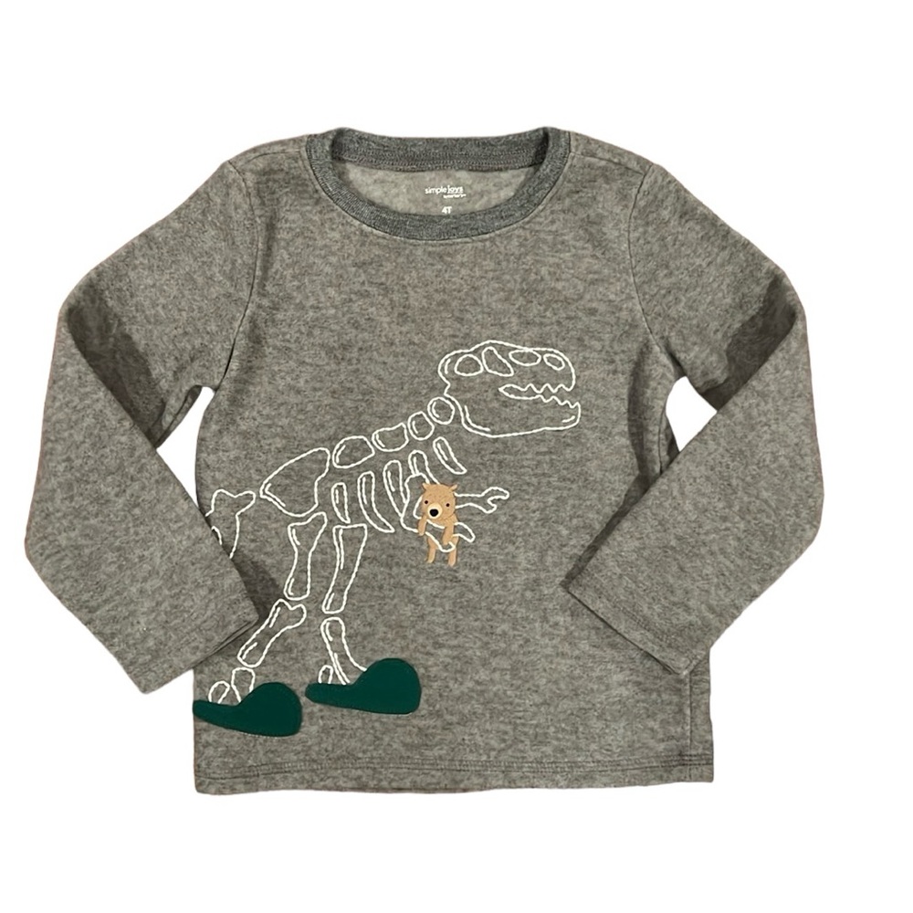 NWOT Gray Dino Pajama Top Size 4T